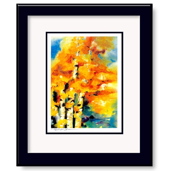Original print of watercolor painting by Kathy Morton Stanion - Aspen Trees - Picture 2 of 4